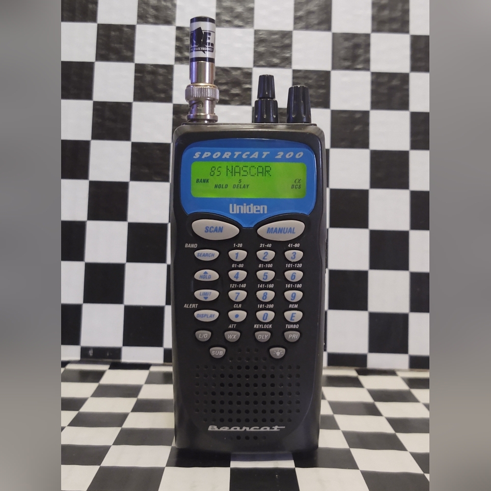 Uniden Bearcat Sportcat 200 Alpha Tagging Race Scanner With Headset